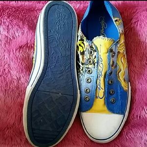 Yellow and blue ed hardy sneaker